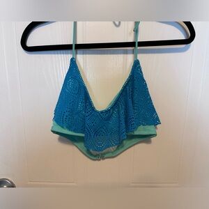 Blue Crochet Bikini Top